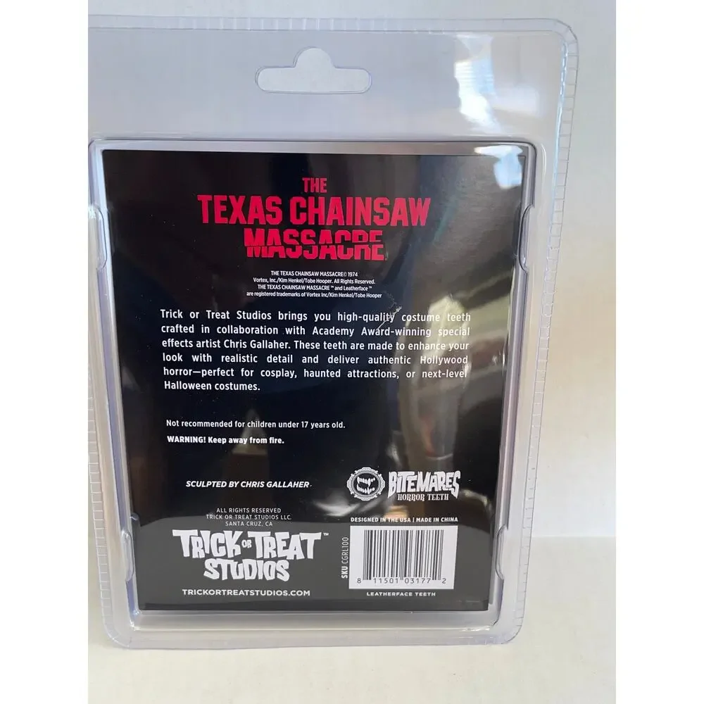 TRICK OR TREAT BITEMARES TEXAS HORROR LEATHERFACE 1974 TEETH COSTUME MACGRL100
